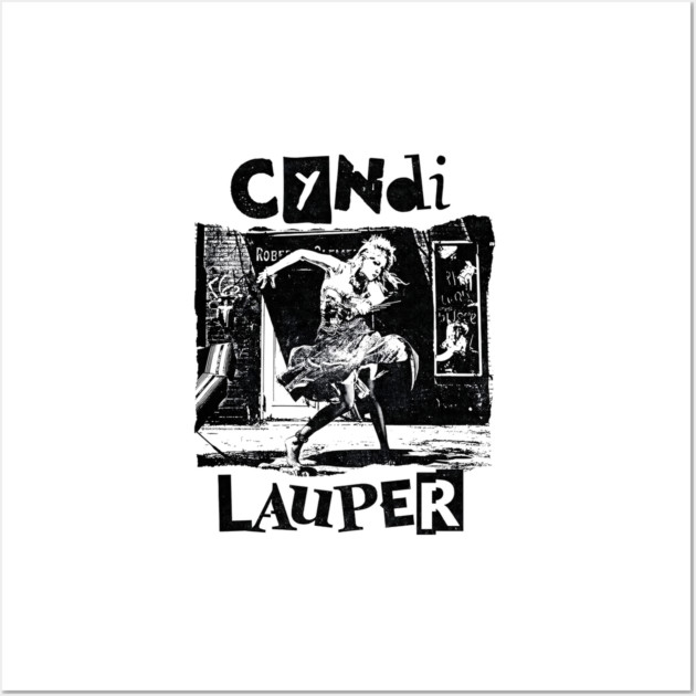 Cyndi Lauper Retro white Wall Art by James Bates