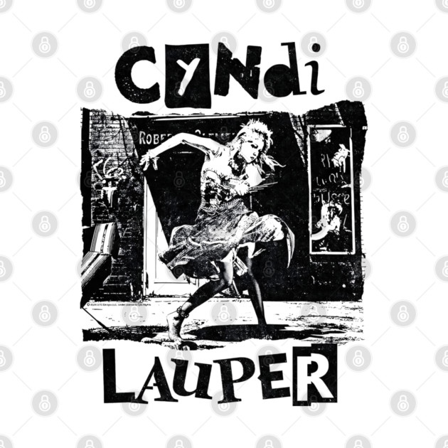 Cyndi Lauper Retro white by James Bates