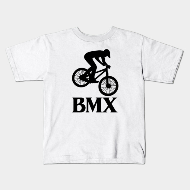 BMX Rider – Black Silhouette Kids T-Shirt by Shit Post Hero