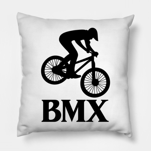 BMX Rider – Black Silhouette Pillow by Shit Post Hero