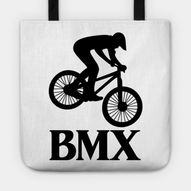 BMX Rider – Black Silhouette Tote by Shit Post Hero