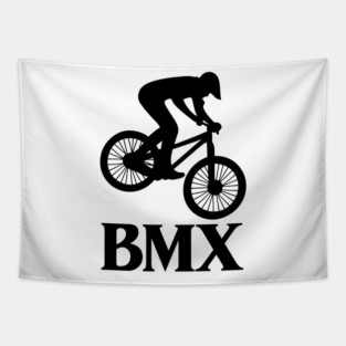 BMX Rider – Black Silhouette Tapestry