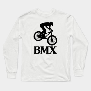BMX Rider – Black Silhouette Long Sleeve T-Shirt