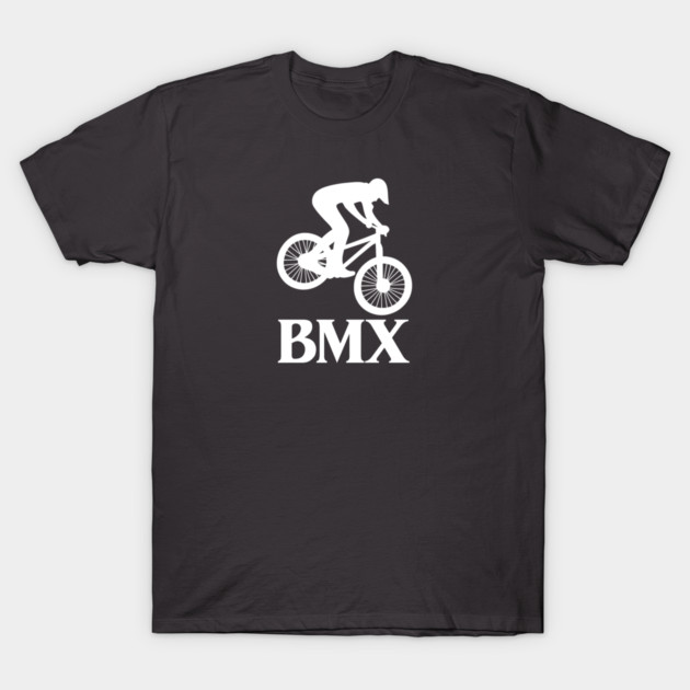BMX Rider – White Silhouette T-Shirt by Shit Post Hero