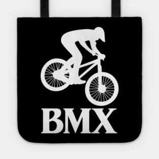BMX Rider – White Silhouette Tote