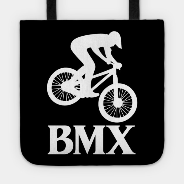 BMX Rider – White Silhouette Tote by Shit Post Hero
