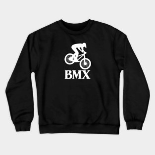 BMX Rider – White Silhouette Crewneck Sweatshirt