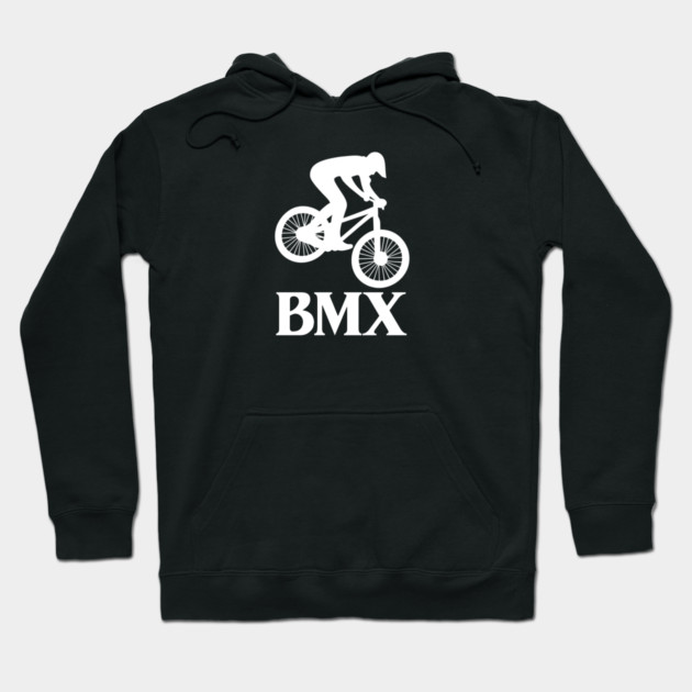 BMX Rider – White Silhouette Hoodie by Shit Post Hero