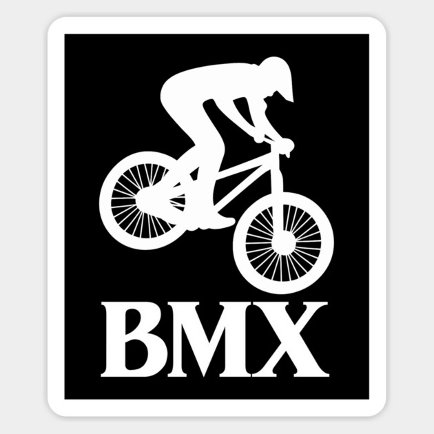 BMX Rider – White Silhouette Magnet by Shit Post Hero