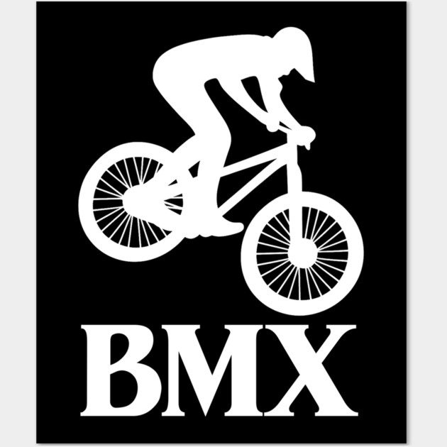 BMX Rider – White Silhouette Wall Art by Shit Post Hero