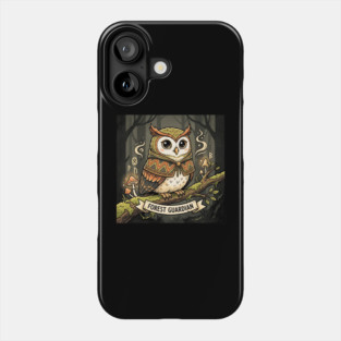 Forest Guardian Owl Fantasy Woodland Illustration Phone Case