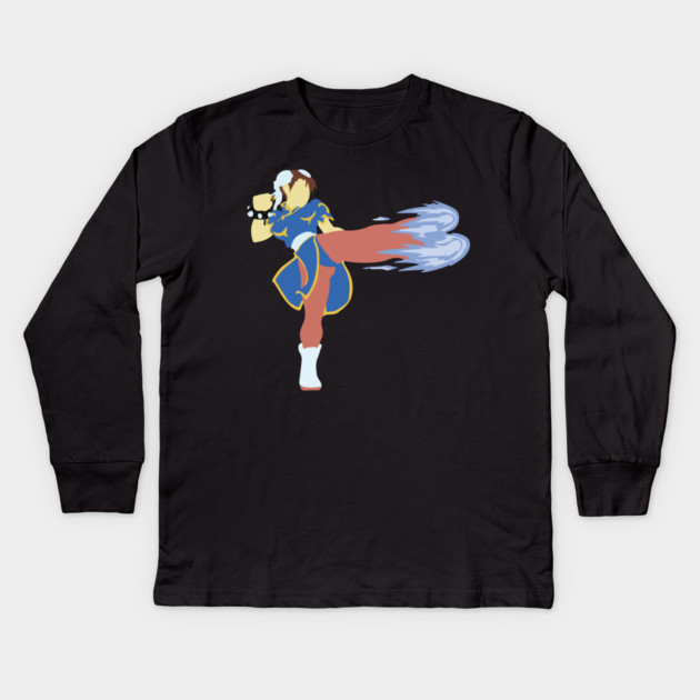 Minimalist Chun-Li Kids Long Sleeve T-Shirt by Shit Post Hero