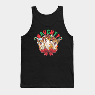 Corgi Santa Claus Elf Reindeer Christmas Dog Tank Top