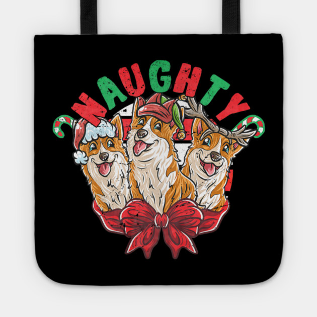 Corgi Santa Claus Elf Reindeer Christmas Dog Tote by yangho