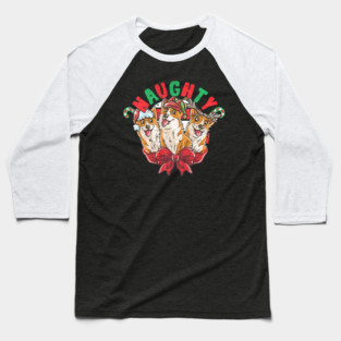 Corgi Santa Claus Elf Reindeer Christmas Dog Baseball T-Shirt