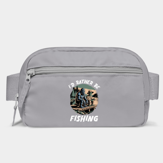 Id Rather Be Fishing, Bigfoot And Alien, Sasquatch Fishing by Pixel Threads 