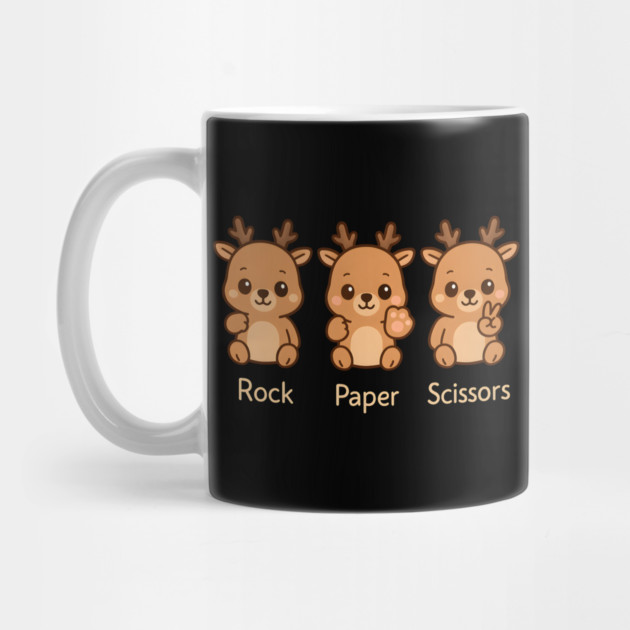 Cute Reindeer Rock Paper Scissors Cartoon – Funny Animal Gift Graphic by MakerMind8.2
