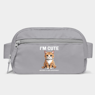I'm Cute and What Is Your Sperpawer Cute Cat Print Bag