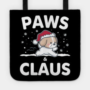 Paws & Claus Jumping Puppy Christmas Tote