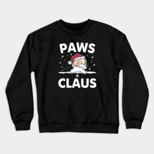 Paws & Claus Jumping Puppy Christmas Crewneck Sweatshirt