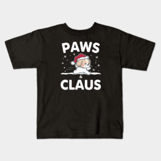 Paws & Claus Jumping Puppy Christmas Kids T-Shirt