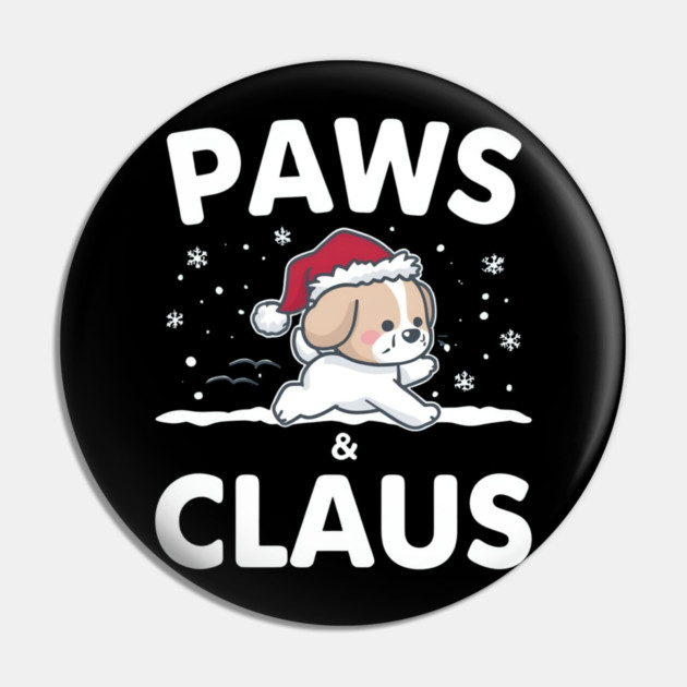 Paws & Claus Jumping Puppy Christmas Pin by Ink Lines