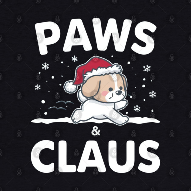 Paws & Claus Jumping Puppy Christmas by Ink Lines