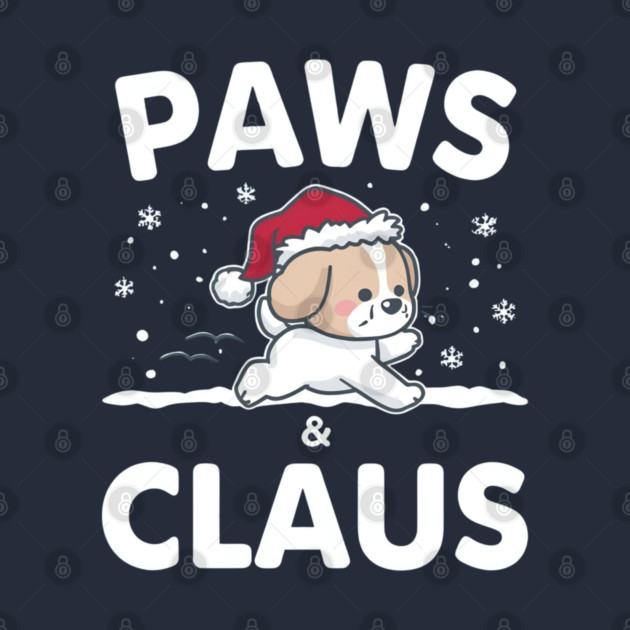 Paws & Claus Jumping Puppy Christmas by Ink Lines