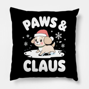Paws & Claus Cute Christmas Dog Pillow
