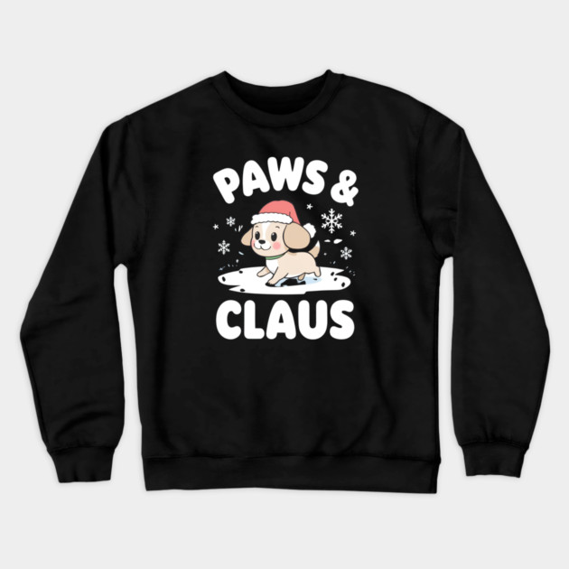 Paws & Claus Cute Christmas Dog Crewneck Sweatshirt by Ink Lines