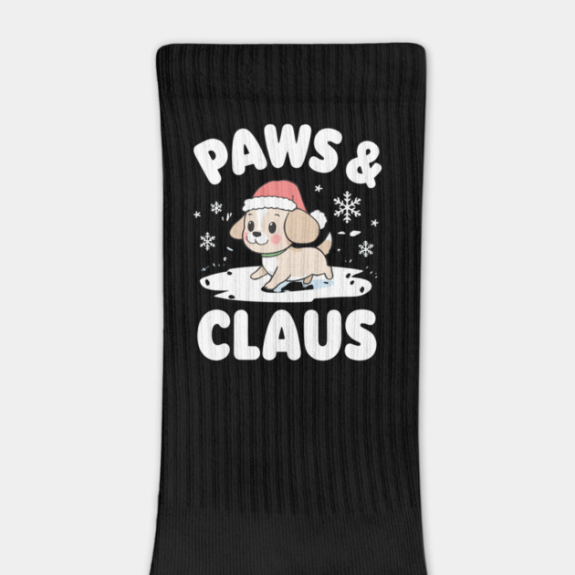 Paws & Claus Cute Christmas Dog by Ink Lines