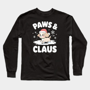 Paws & Claus Cute Christmas Dog Long Sleeve T-Shirt