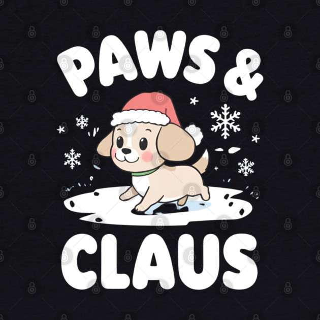 Paws & Claus Cute Christmas Dog by Ink Lines