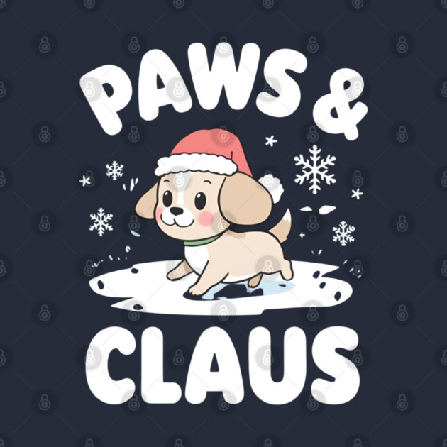 Paws & Claus Cute Christmas Dog by Ink Lines