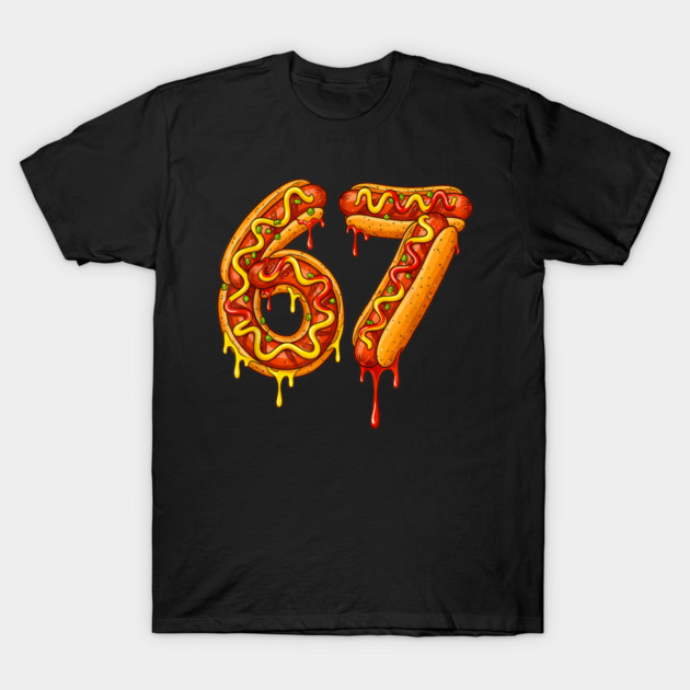 6 7 Meme Matching Hot Dogs 67 Pajamas Kids Six Seven Boys T-Shirt by younesjonas