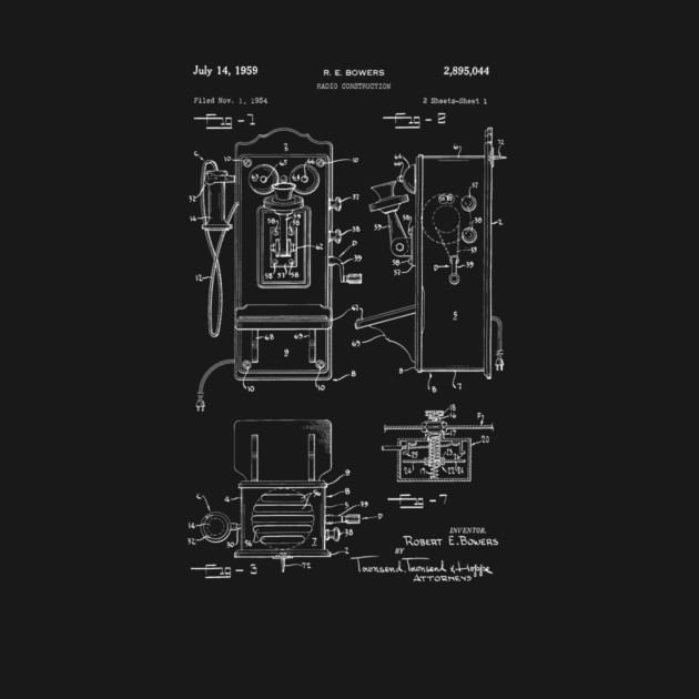 Telephone Patent 1959, invention Art Patent, Telephone Patent, Vintage Phone Blueprint Electrician Gift Speaking Telephone by Anodyle