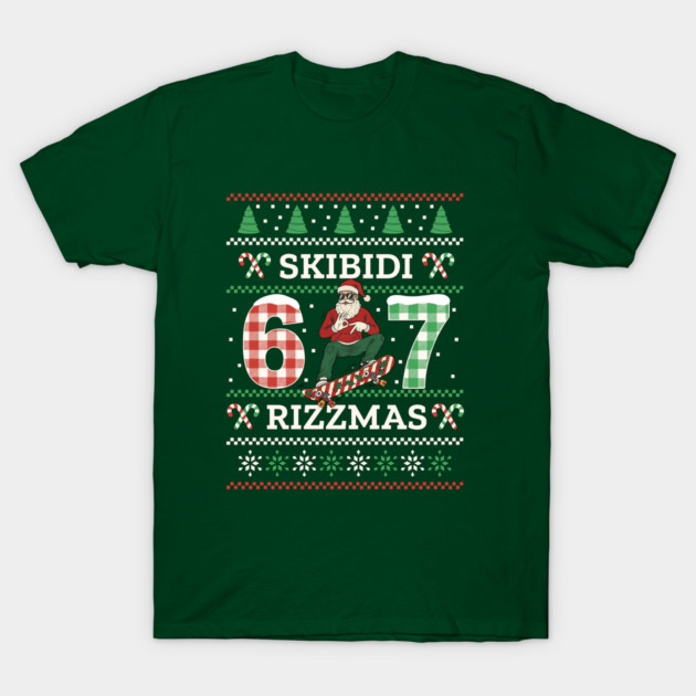 Skibidi 67 Rizzmas T-Shirt by RetroVibe86