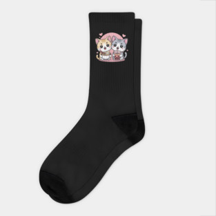 Cute Cats Ramen and Boba Socks