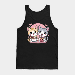 Cute Cats Ramen and Boba Tank Top