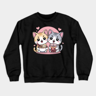 Cute Cats Ramen and Boba Crewneck Sweatshirt