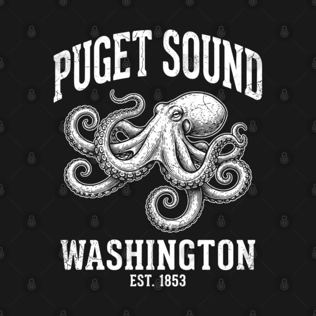 Vintage Puget Sound Washington Giant Pacific Octopus - Est 1853 PNW Souvenir by VOILA