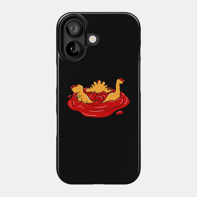 Ketchup Dino Nugget Apocalypse Funny Dinosaur Chicken Nugget Phone Case by belownormal