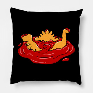 Ketchup Dino Nugget Apocalypse Funny Dinosaur Chicken Nugget Pillow