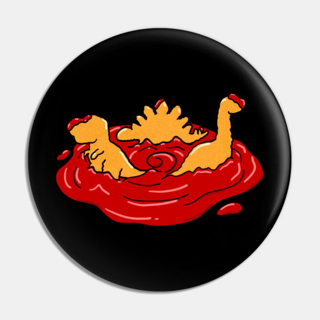 Ketchup Dino Nugget Apocalypse Funny Dinosaur Chicken Nugget Pin by belownormal