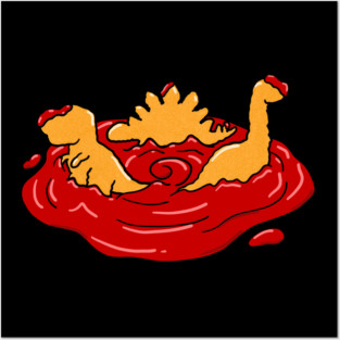 Ketchup Dino Nugget Apocalypse Funny Dinosaur Chicken Nugget Posters and Art