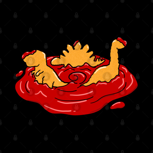 Ketchup Dino Nugget Apocalypse Funny Dinosaur Chicken Nugget by belownormal