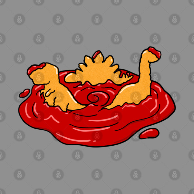 Ketchup Dino Nugget Apocalypse Funny Dinosaur Chicken Nugget by belownormal