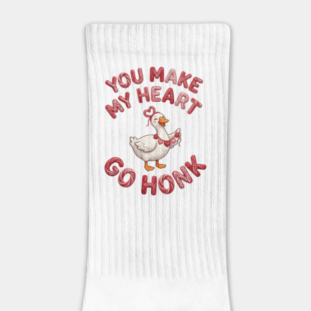 You Make My Heart Go Honk - Loveable Goose with Hearts by Creatifly Graphic Tees