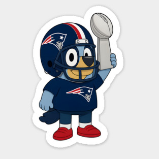 Bluey Football Player New England Patriots American Football Lovers Sticker