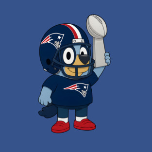 Bluey Football Player New England Patriots American Football Lovers Long Sleeve T-Shirt